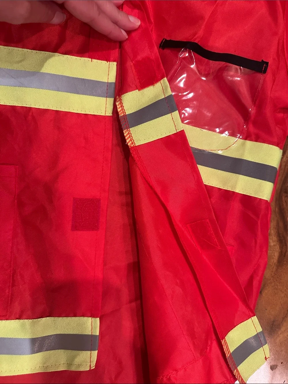 Child's Red Firefighter Costume with Reflective Stripes